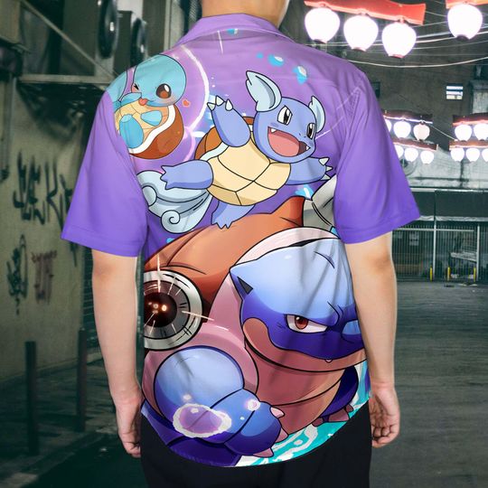 Blastoise Hawaiian Shirt, Squirtle Shirts, Funny Beach Outfit