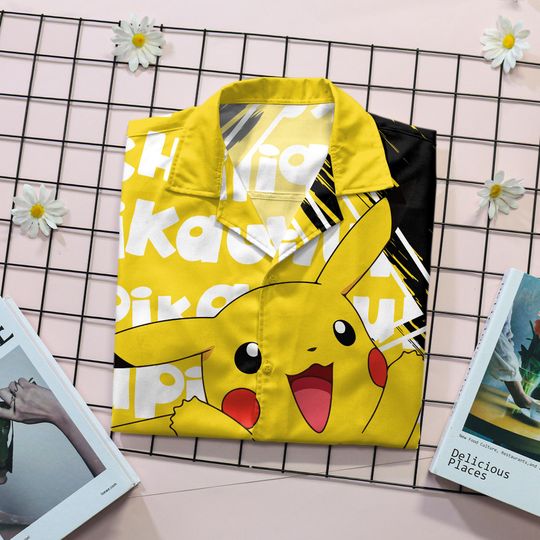 Pika Hawaiian Shirt - Tropical Button Up Shirt - Summer Beach Short