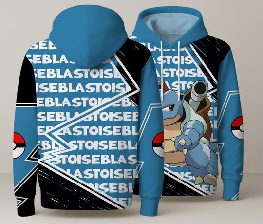 Blastoise Hoodie Water Anime Pullover Unisex Hoodie