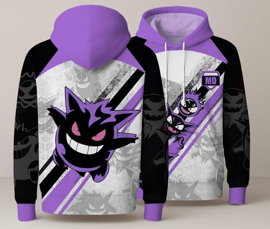 Gengar 3D Print Hoodie Unisex Kawaii Pullover
