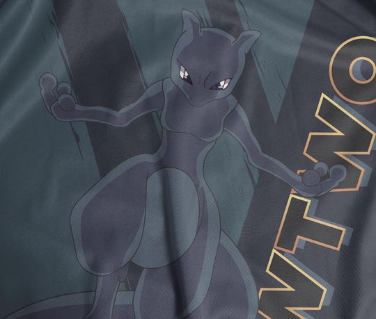 Mewtwo Baseball Jersey Custom Button-Up Anime Gift Dark Grey Jersey