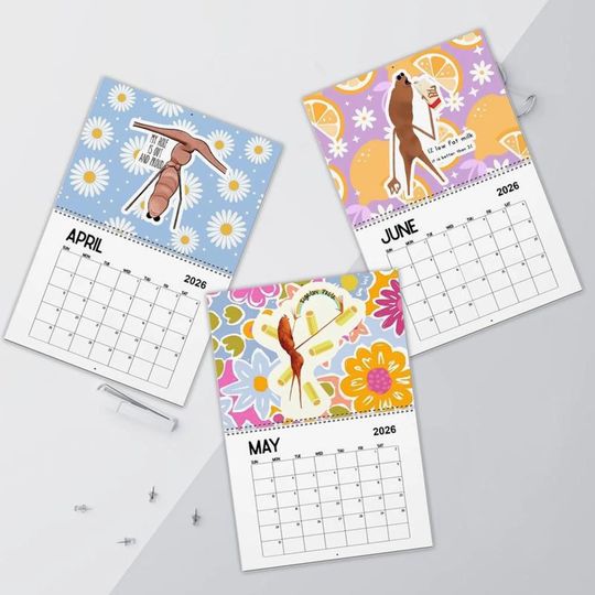 Marcus the Worm 2026 Wall Calendar,Humor Calendar for Friends, Funny VRChat Gamer Gift