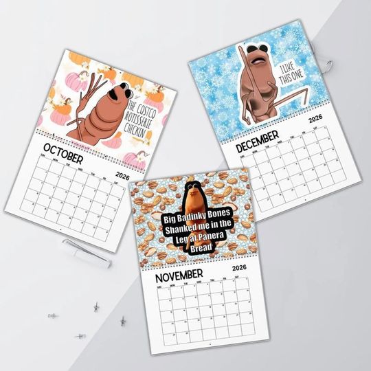 Marcus the Worm 2026 Wall Calendar,Humor Calendar for Friends, Funny VRChat Gamer Gift