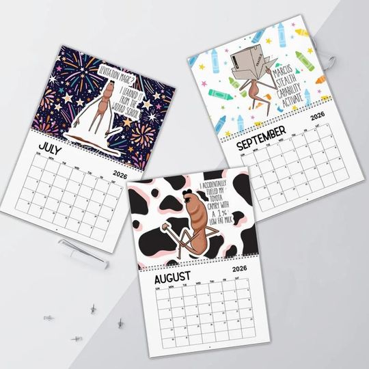 Marcus the Worm 2026 Wall Calendar,Humor Calendar for Friends, Funny VRChat Gamer Gift