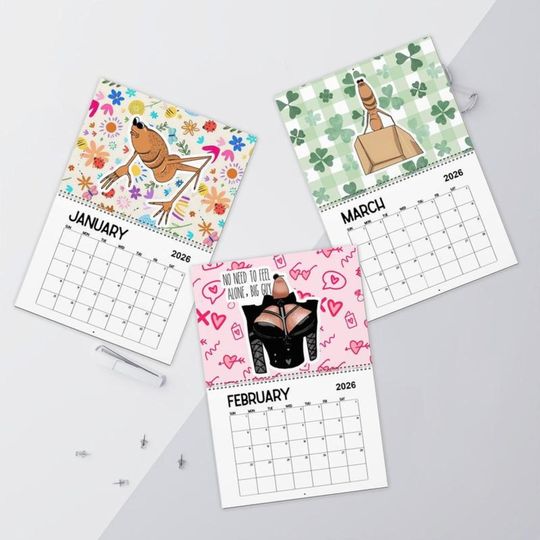 Marcus the Worm 2026 Wall Calendar,Humor Calendar for Friends, Funny VRChat Gamer Gift