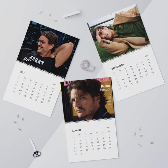 Pedro Pascal 2026 Calendar, Celebrity Crush Monthly Planner, Funny Wall Calendar Gift for Fans, Pop Culture Home Decor, Holiday Gift Idea