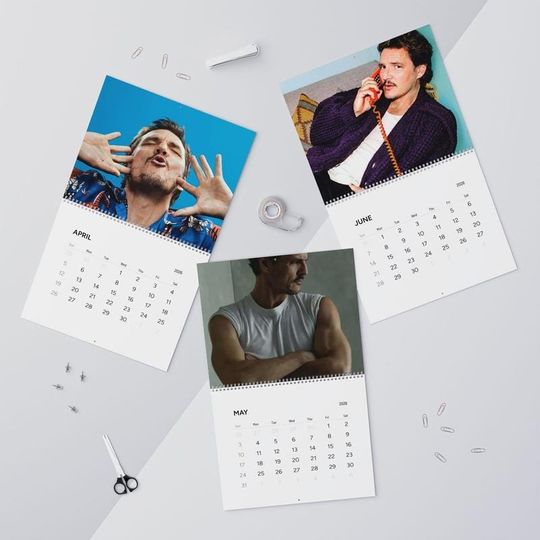 Pedro Pascal 2026 Calendar, Celebrity Crush Monthly Planner, Funny Wall Calendar Gift for Fans, Pop Culture Home Decor, Holiday Gift Idea