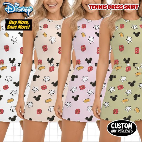 Mickey Mouse Icons Tennis Dress, Magic Kingdom Signature Outfit, Disney Bound Apparel, Kids Summer Wear