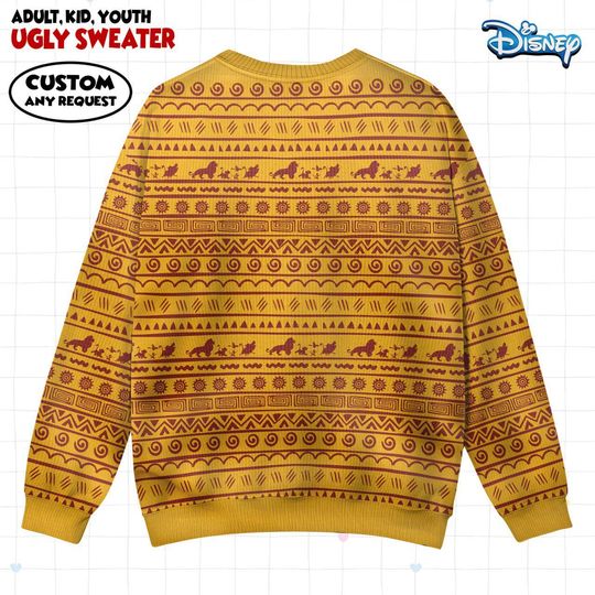 Lion King Ugly Sweater, Xmas Holiday Sweatshirt, Christmas Gift for Men Women Kid
