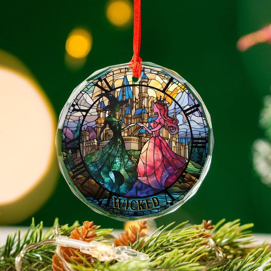 Wicked Musical Glass Ornament, Elphaba & Glinda, Witches of Oz