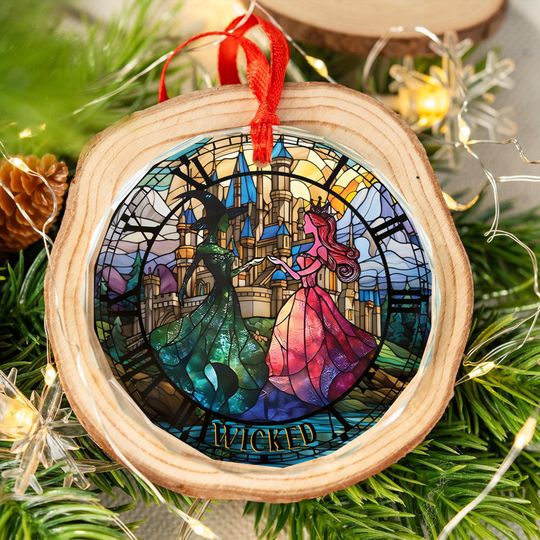 Wicked Musical Glass Ornament, Elphaba & Glinda, Witches of Oz
