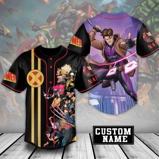 X-Men Gambit Custom Baseball Jersey, Gift For Friend, Christmas Gift