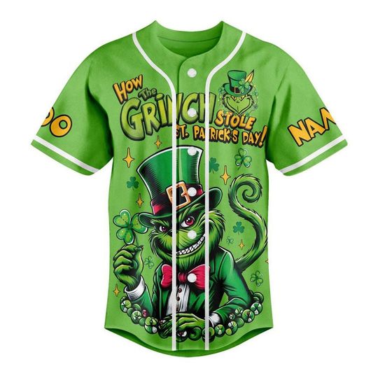 How The funny character Stole St. Patricks Day I Pinch Back Custom Baseball Jersey, Gift For Friend
