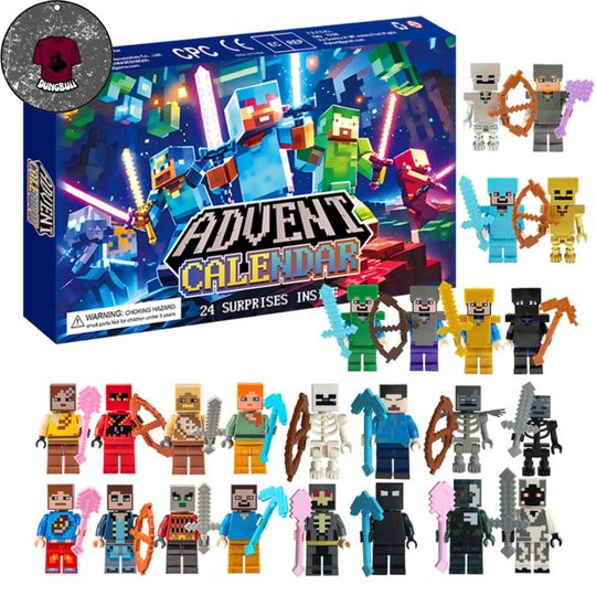 Minecraft Building Blocks Advent Calendar 2025, 24-Day Countdown Blind Box, Toy Kidsren's Gift Minecraft, Advent Calendar Xmas Gift