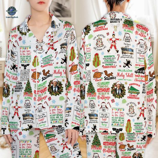 Clark Griswold Christmas Pajamas Set, Griswold Family Sleepwear, 90s Movie Pajamas, National Lampoon's Christmas Vacation Gift, Holiday Women's Sleepwear