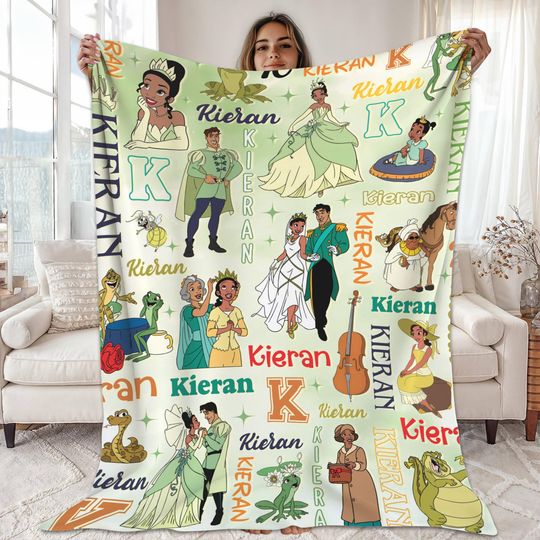 Personalized Watercolor The Princess and the Frog DisneyPrincess Tiana Blanket