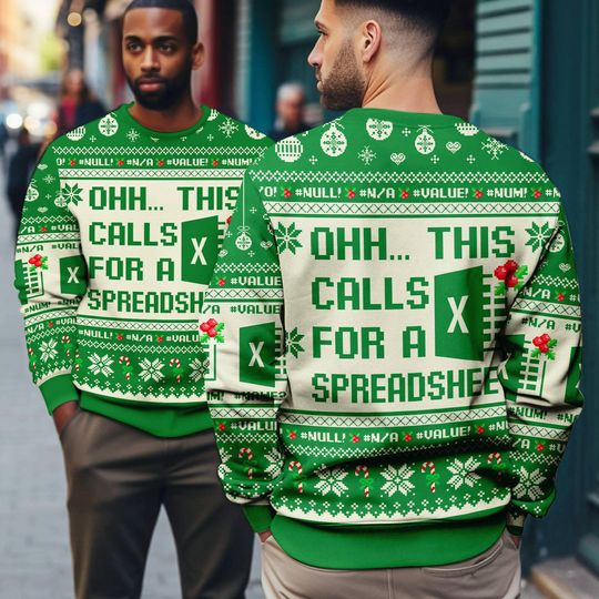 Ohh This Calls For A Spreadsheet Ugly Sweater, Excel Freak In The Sheets Ugly Christmas