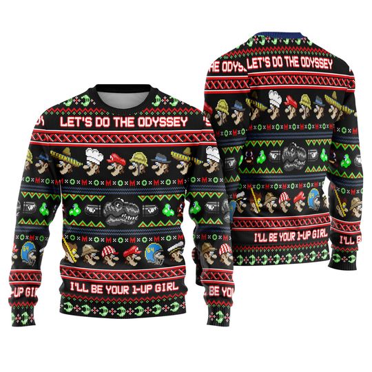 Super Mario Ugly Christmas Sweater,Mario Luigi Peach Bowser Toad Yoshi Xmas Sweatshirt