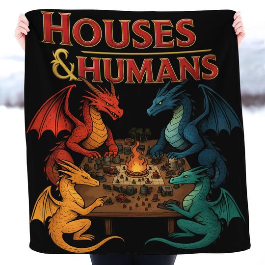 Dungeons And Dragons DnD Houses And Humans Blanket, Dungeons Fleece