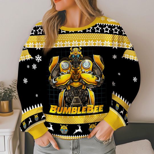 Transformers Ugly Christmas Sweatshirt Bumblebee Optimus Prime Ugly Sweater