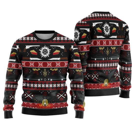Supernatural Sam And Dean Winchesters Ugly Christmas Winchesters Ugly Sweater