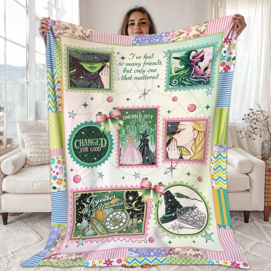 Wicked For Good Blanket Elphaba And Glinda Blanket