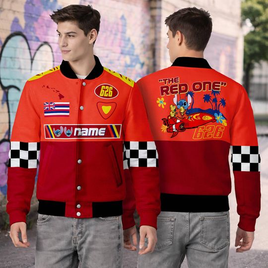 Custom Stitch Baseball Jacket, Lilo And Stitch Mens Jacket, Personalized Jacket, Disney Baseball Jacket, Streetwear Jacket