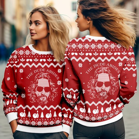 The Big Lebowski The Dude Abides Ugly Christmas Sweater