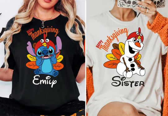 Happy Thanksgiving Shirt, Disney Characters Shirt, WDW Thanksgiving Tee, Thanksgiving Day Shirt, Autumn Season Sweatshirt, Family Dinner Tee