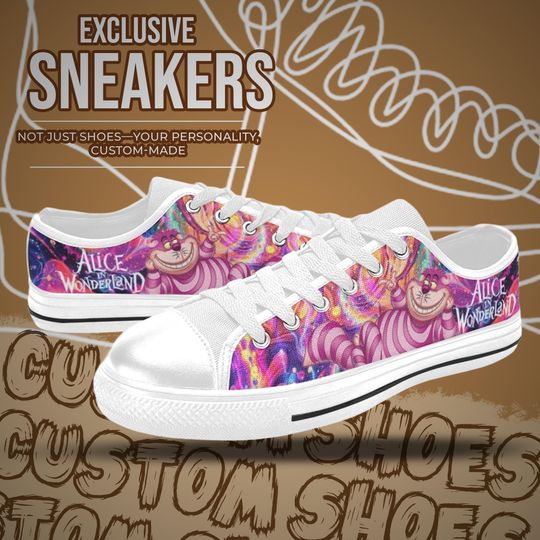 Cheshire Cat Alice In Wonderland Women's Low Top Shoe Sneakers