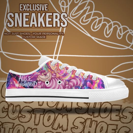 Cheshire Cat Alice In Wonderland Women's Low Top Shoe Sneakers