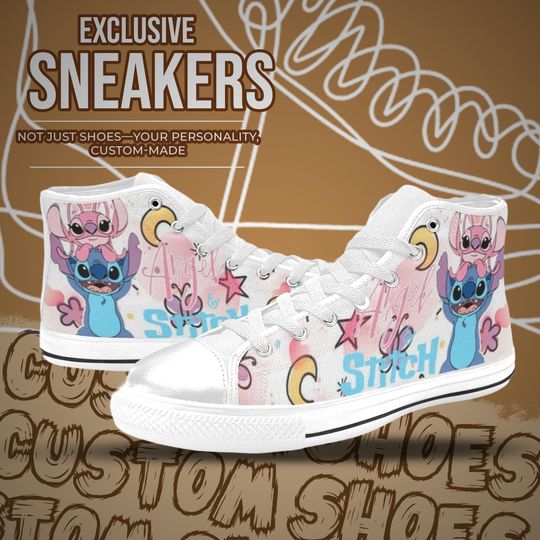 Stitch and Angel High Top Shoes