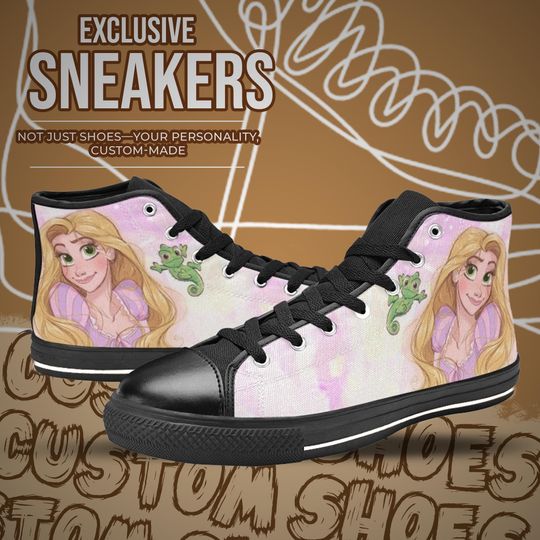 Tangled Princess Rapunzel High Top Shoes