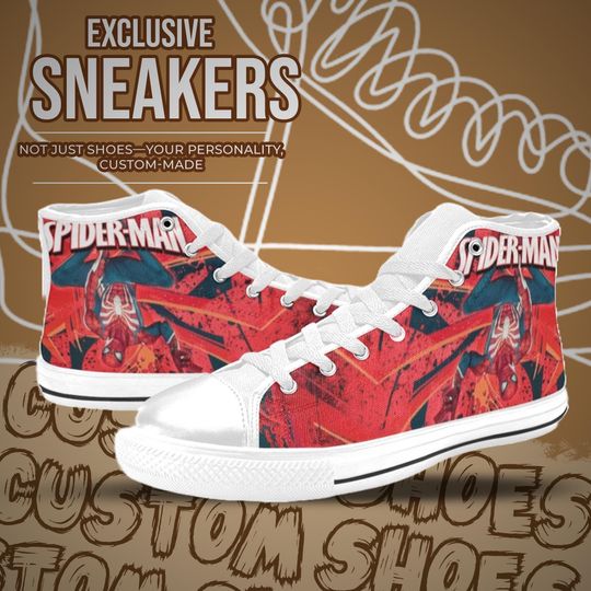 Spiderman High Top Shoes Custom Canvas Sneakers