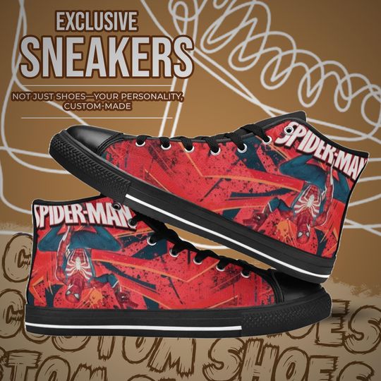 Spiderman High Top Shoes Custom Canvas Sneakers