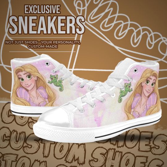 Tangled Princess Rapunzel High Top Shoes