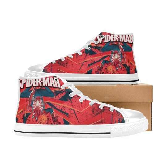 Spiderman High Top Shoes Custom Canvas Sneakers