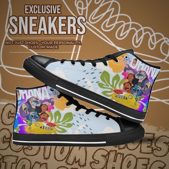 Lilo & Stitch High Top Shoes Sneakers for Men and Women