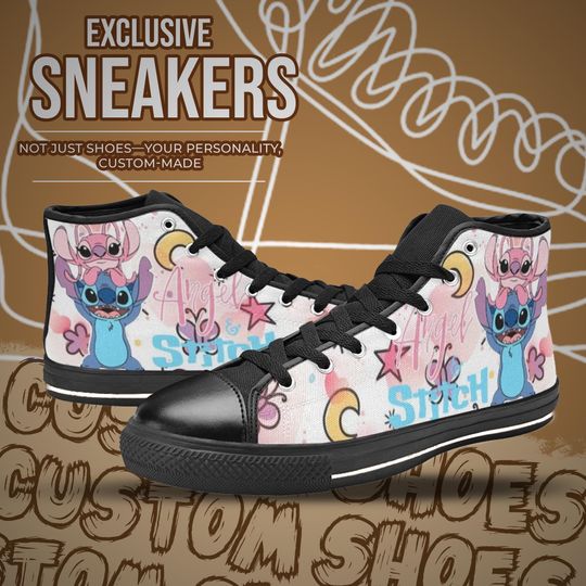 Stitch and Angel High Top Shoes