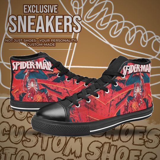 Spiderman High Top Shoes Custom Canvas Sneakers