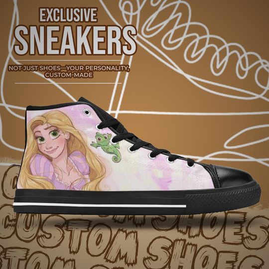 Tangled Princess Rapunzel High Top Shoes
