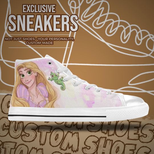Tangled Princess Rapunzel High Top Shoes