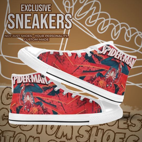 Spiderman High Top Shoes Custom Canvas Sneakers