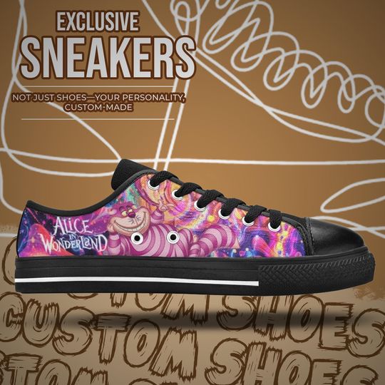 Cheshire Cat Alice In Wonderland Women's Low Top Shoe Sneakers