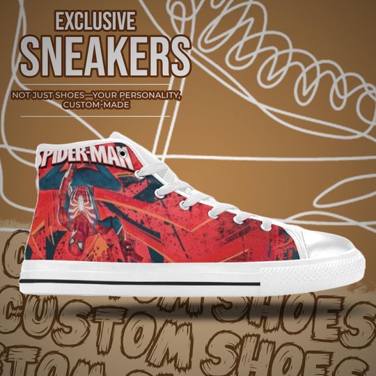 Spiderman High Top Shoes Custom Canvas Sneakers