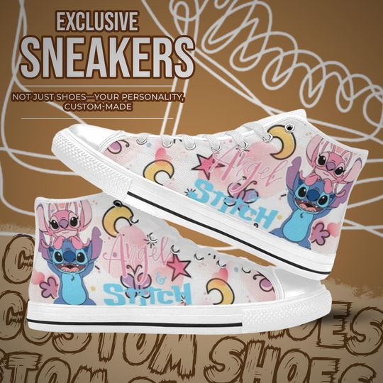 Stitch and Angel High Top Shoes