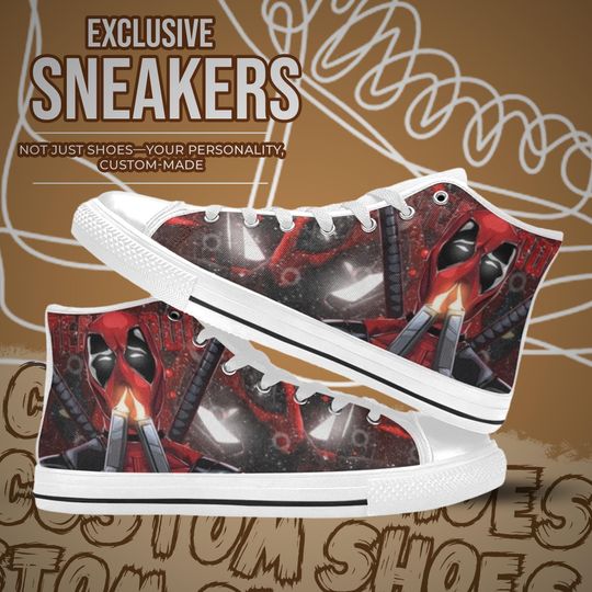 Deadpool High Top Shoes Sneakers for Men and Women