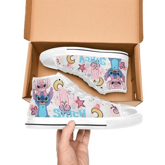 Stitch and Angel High Top Shoes