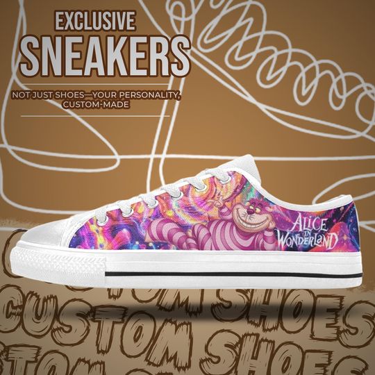 Cheshire Cat Alice In Wonderland Women's Low Top Shoe Sneakers