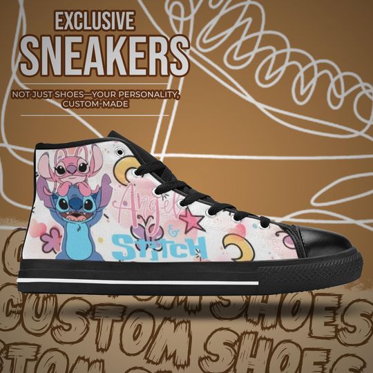 Stitch and Angel High Top Shoes